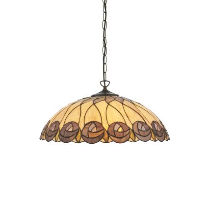 Endon 111985 - Tiffany HUTCHINSON kroonluchter aan ketting, 3xE27/10W/230V, Ø 50 cm