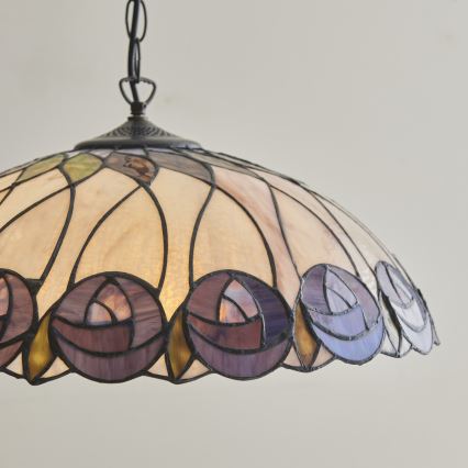 Endon 111985 - Tiffany HUTCHINSON kroonluchter aan ketting, 3xE27/10W/230V, Ø 50 cm