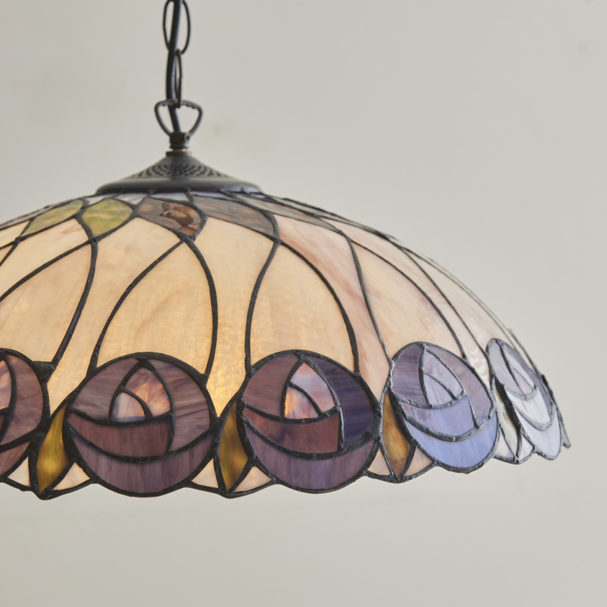 Endon 111985 - Tiffany HUTCHINSON kroonluchter aan ketting, 3xE27/10W/230V, Ø 50 cm