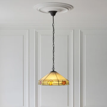 Endon 111989 - Kroonluchter aan ketting Tiffany NEVADA 3xE27/10W/230V Ø 40 cm