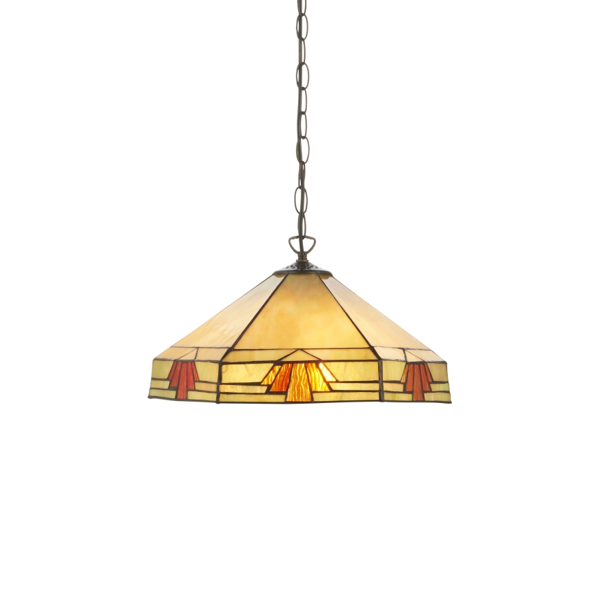 Endon 111989 - Kroonluchter aan ketting Tiffany NEVADA 3xE27/10W/230V Ø 40 cm