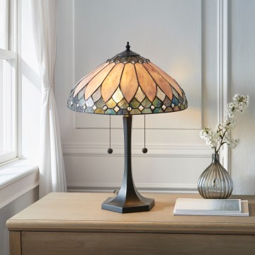 Endon 112183 - Tafellamp Tiffany BROOKLYN 2xE14/10W/230V Ø 40 cm