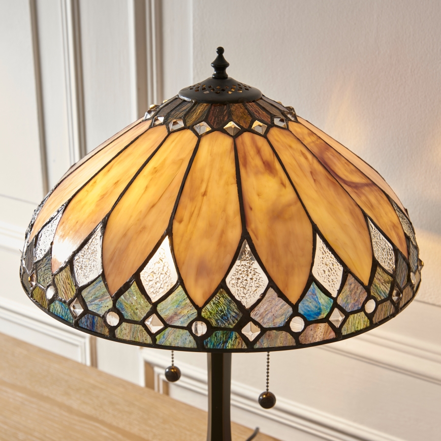 Endon 112183 - Tafellamp Tiffany BROOKLYN 2xE14/10W/230V Ø 40 cm