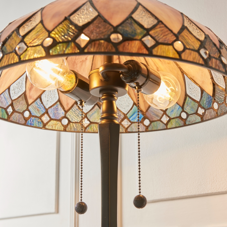 Endon 112183 - Tafellamp Tiffany BROOKLYN 2xE14/10W/230V Ø 40 cm