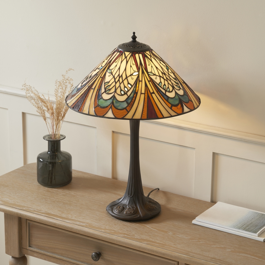 Endon 112185 - Tafellamp Tiffany HECTOR 1xE27/10W/230V Ø 40 cm
