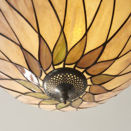 Endon 112188 - Tiffany HUTCHINSON plafondlamp 2xE27/60W/230V Ø 40 cm