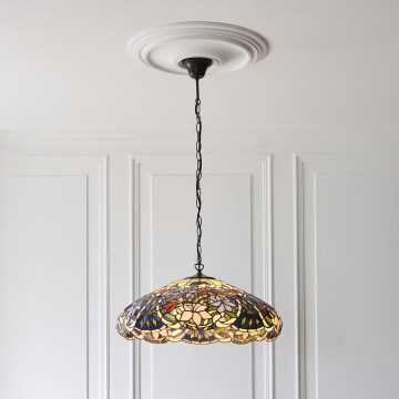 Endon 112193 - Kroonluchter aan ketting Tiffany SULLIVAN 3xE27/60W/230V Ø 57 cm
