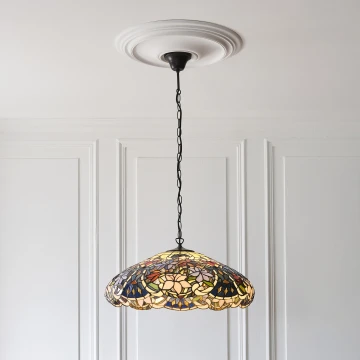 Endon 112193 - Kroonluchter aan ketting Tiffany SULLIVAN 3xE27/60W/230V Ø 57 cm
