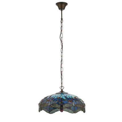 Endon 112195 - Kroonluchter aan ketting Tiffany DRAGONFLY 1xE27/60W/230V Ø 41 cm