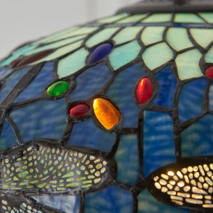 Endon 112195 - Kroonluchter aan ketting Tiffany DRAGONFLY 1xE27/60W/230V Ø 41 cm