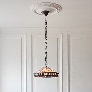 Endon 112196 - Tiffany-kroonluchter FARGO aan ketting 1xE27/60W/230V Ø 41,5 cm
