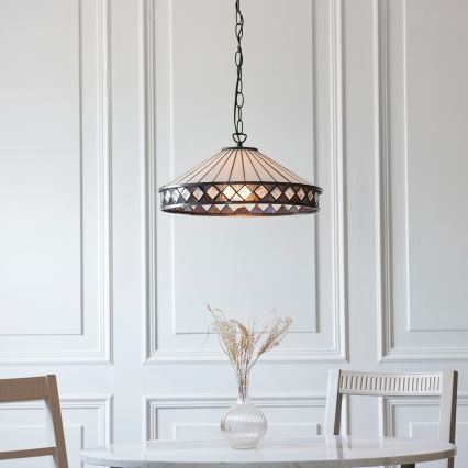 Endon 112196 - Tiffany-kroonluchter FARGO aan ketting 1xE27/60W/230V Ø 41,5 cm