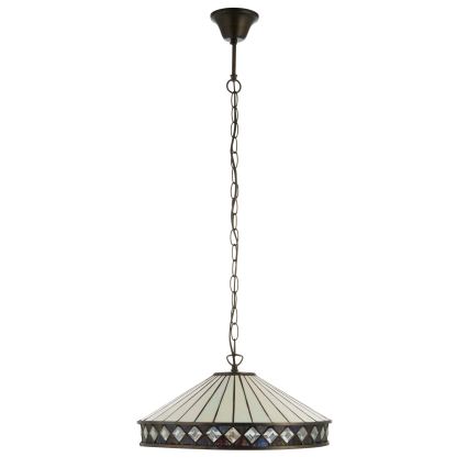 Endon 112196 - Tiffany-kroonluchter FARGO aan ketting 1xE27/60W/230V Ø 41,5 cm