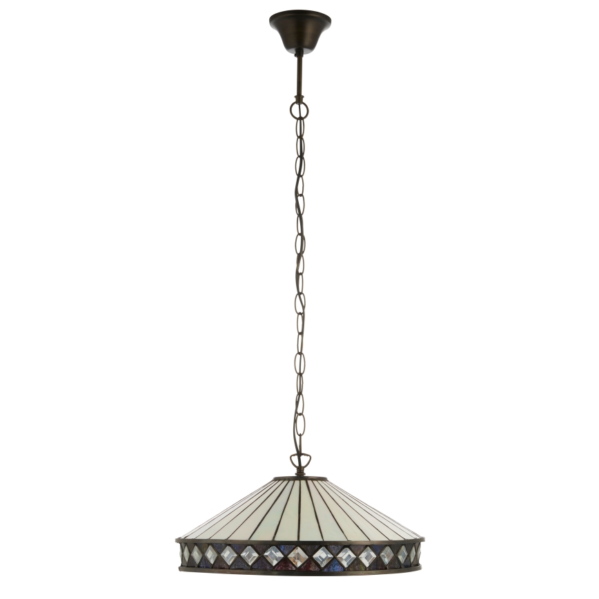 Endon 112196 - Tiffany-kroonluchter FARGO aan ketting 1xE27/60W/230V Ø 41,5 cm