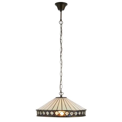Endon 112196 - Tiffany-kroonluchter FARGO aan ketting 1xE27/60W/230V Ø 41,5 cm