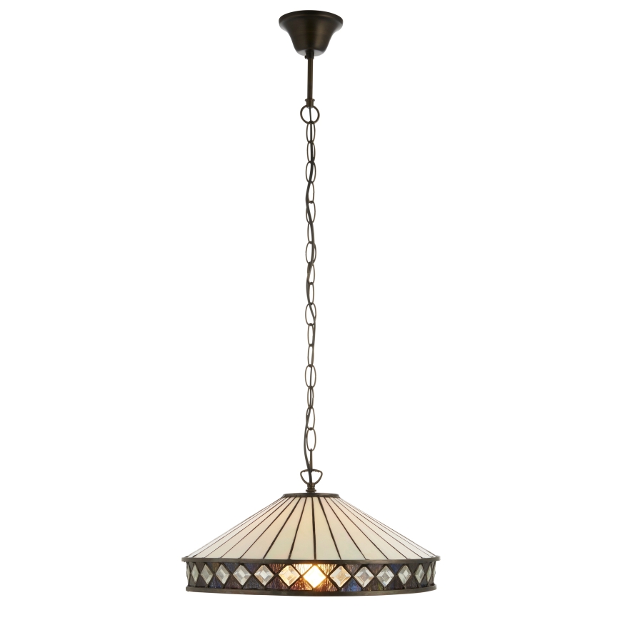 Endon 112196 - Tiffany-kroonluchter FARGO aan ketting 1xE27/60W/230V Ø 41,5 cm