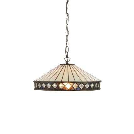 Endon 112196 - Tiffany-kroonluchter FARGO aan ketting 1xE27/60W/230V Ø 41,5 cm
