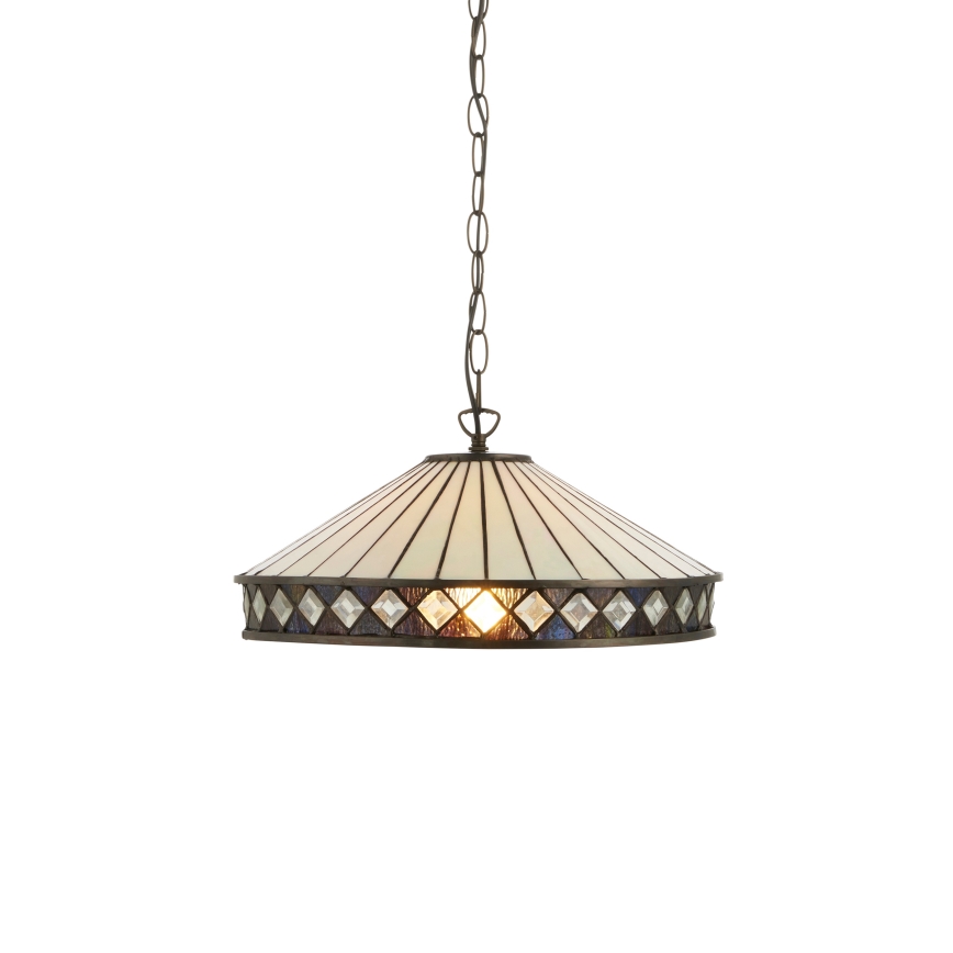 Endon 112196 - Tiffany-kroonluchter FARGO aan ketting 1xE27/60W/230V Ø 41,5 cm