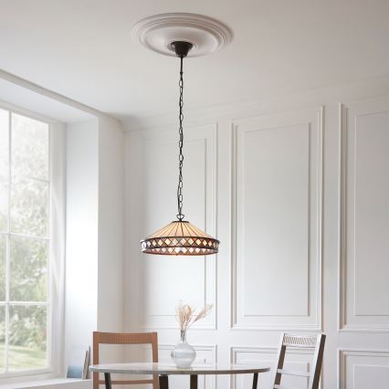 Endon 112196 - Tiffany-kroonluchter FARGO aan ketting 1xE27/60W/230V Ø 41,5 cm
