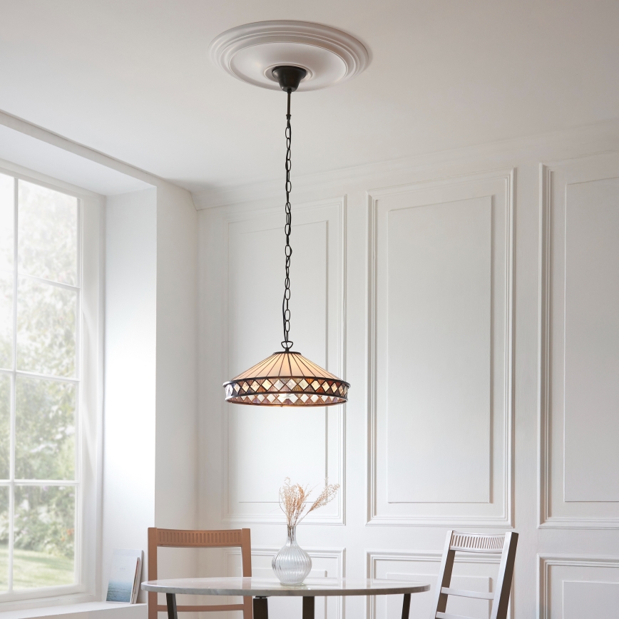 Endon 112196 - Tiffany-kroonluchter FARGO aan ketting 1xE27/60W/230V Ø 41,5 cm