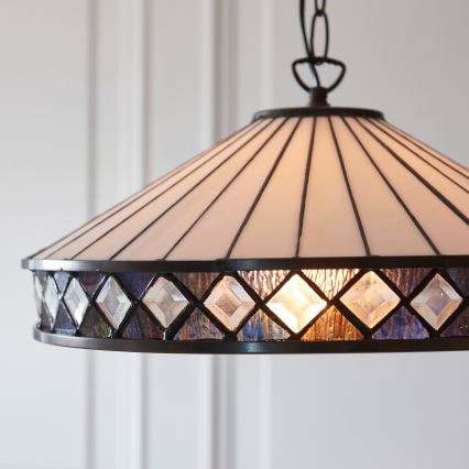 Endon 112196 - Tiffany-kroonluchter FARGO aan ketting 1xE27/60W/230V Ø 41,5 cm