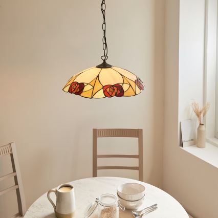 Endon 112197 - Tiffany INGRAM hanglamp met ketting 1xE27/60W/230V Ø 45 cm
