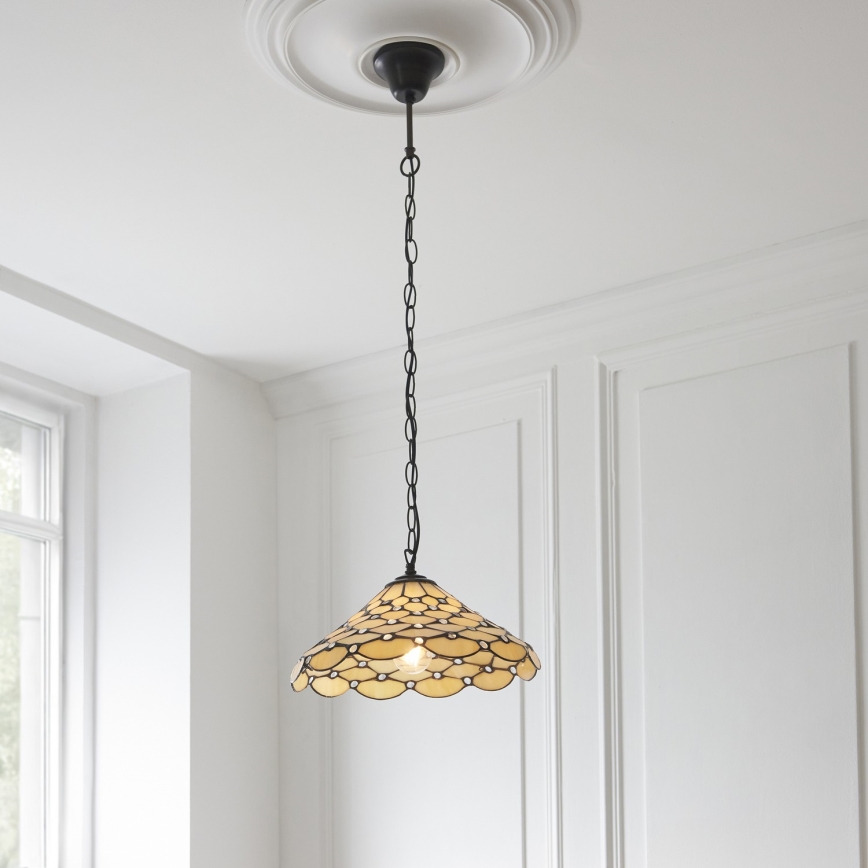 Endon 112226 - Kroonluchter met ketting Tiffany PEARL 1xE27/10W/230V Ø 45 cm