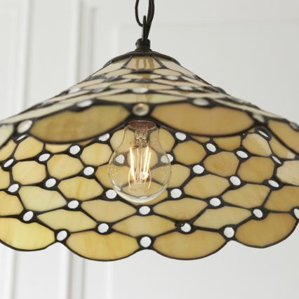 Endon 112226 - Kroonluchter met ketting Tiffany PEARL 1xE27/10W/230V Ø 45 cm