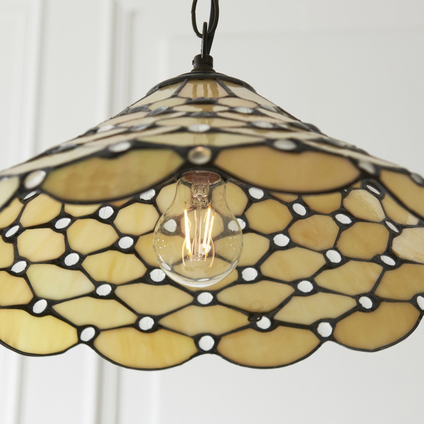 Endon 112226 - Kroonluchter met ketting Tiffany PEARL 1xE27/10W/230V Ø 45 cm