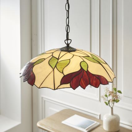 Endon 112246 - Kroonluchter aan ketting Tiffany BOTANICA 1xE27/60W/230V Ø 45 cm