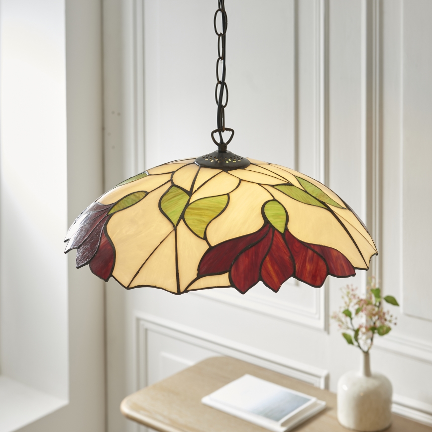 Endon 112246 - Kroonluchter aan ketting Tiffany BOTANICA 1xE27/60W/230V Ø 45 cm