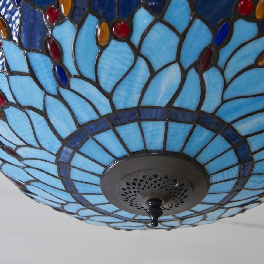 Endon 112250 - Kroonluchter aan ketting Tiffany DRAGONFLY 3xE27/60W/230V Ø 50 cm