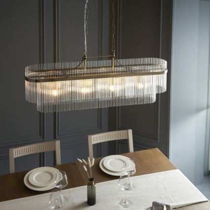 Endon 112573 - Hanglamp aan een ketting MARIETTA 4xE14/6W/230V messing/doorzichtig