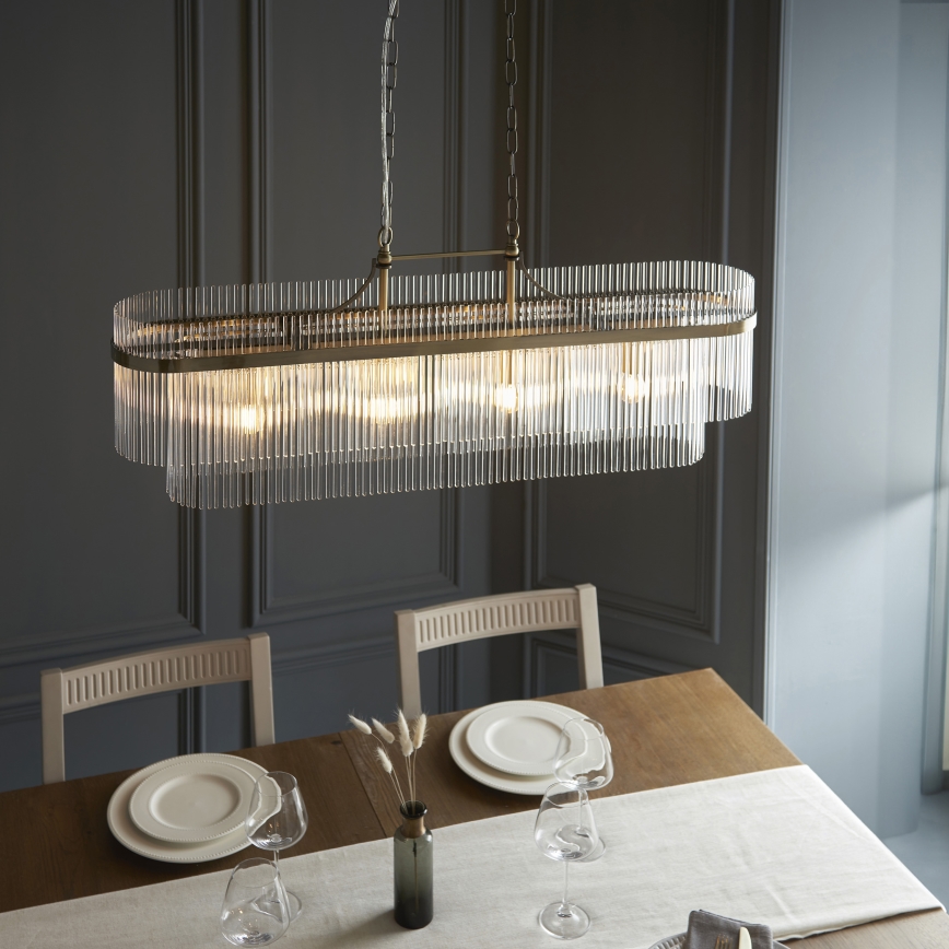 Endon 112573 - Hanglamp aan een ketting MARIETTA 4xE14/6W/230V messing/doorzichtig