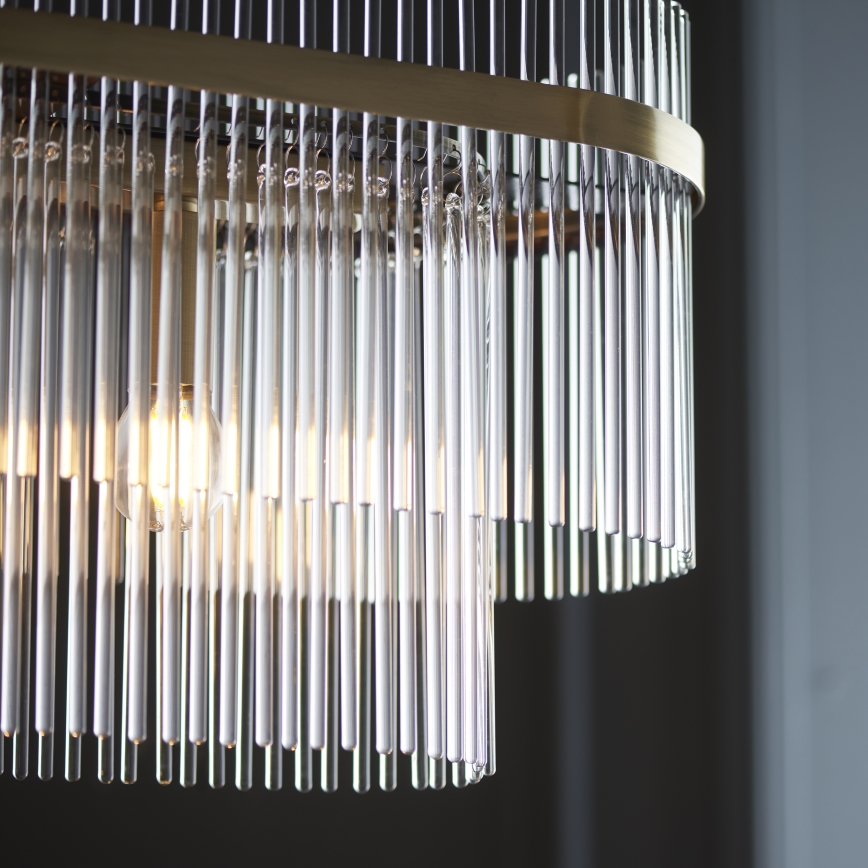 Endon 112573 - Hanglamp aan een ketting MARIETTA 4xE14/6W/230V messing/doorzichtig