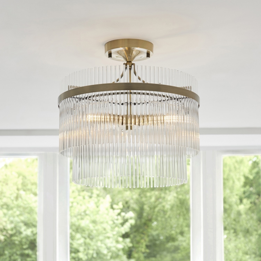 Endon 112575 - Bevestigde hanglamp MARIETTA 3xE14/7W/230V messing/doorzichtig