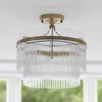 Endon 112575 - Bevestigde hanglamp MARIETTA 3xE14/7W/230V messing/doorzichtig
