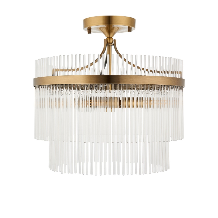 Endon 112575 - Bevestigde hanglamp MARIETTA 3xE14/7W/230V messing/doorzichtig