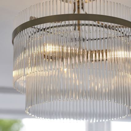 Endon 112575 - Bevestigde hanglamp MARIETTA 3xE14/7W/230V messing/doorzichtig