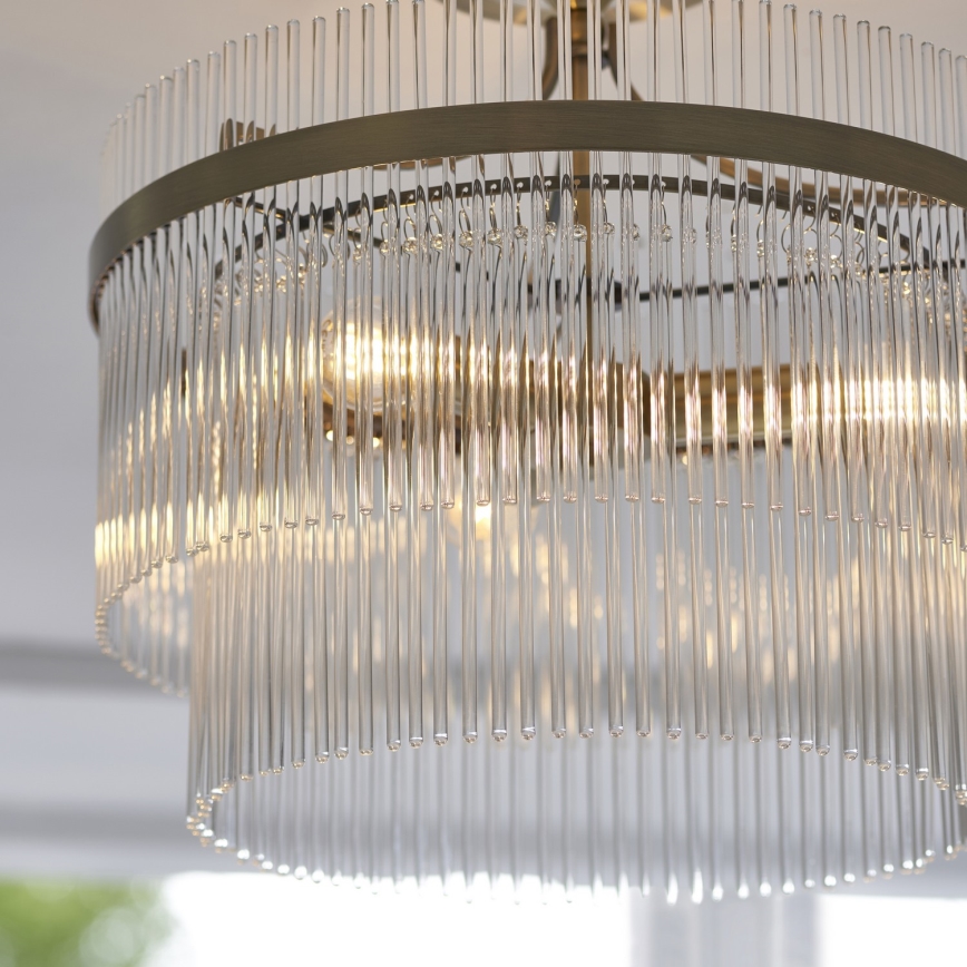 Endon 112575 - Bevestigde hanglamp MARIETTA 3xE14/7W/230V messing/doorzichtig