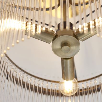 Endon 112575 - Bevestigde hanglamp MARIETTA 3xE14/7W/230V messing/doorzichtig