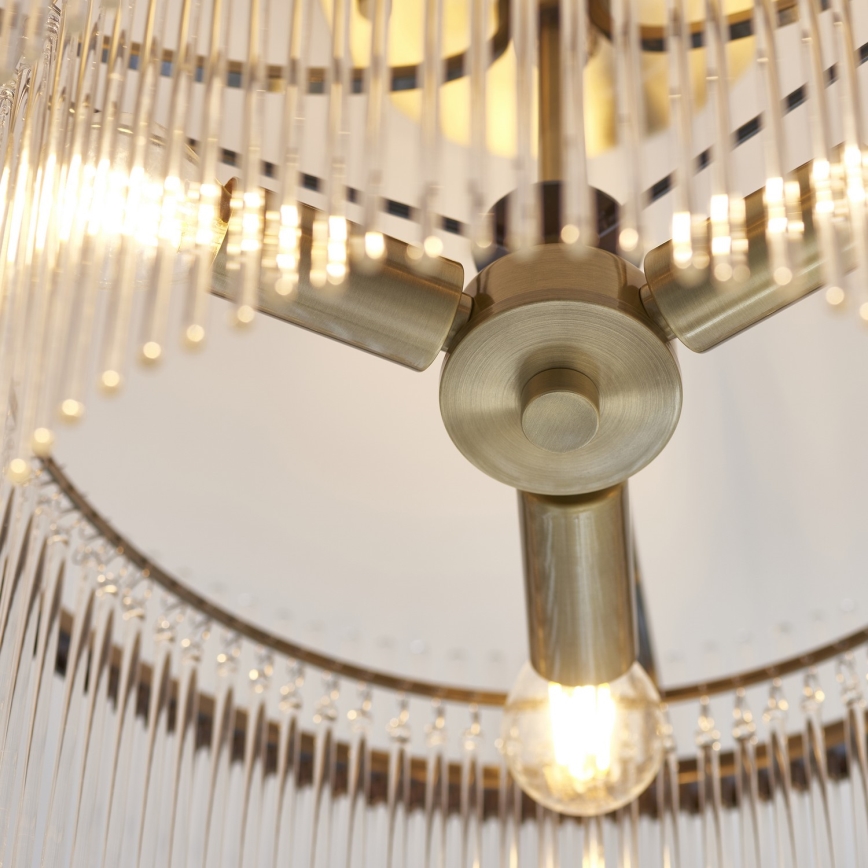 Endon 112575 - Bevestigde hanglamp MARIETTA 3xE14/7W/230V messing/doorzichtig