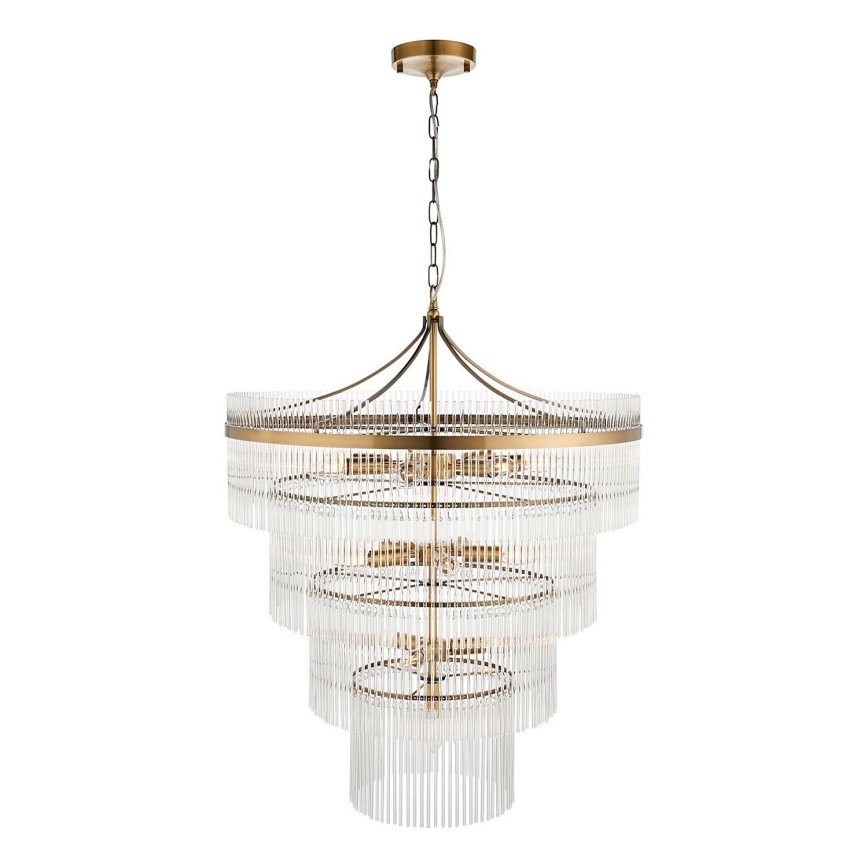 Endon 112576 - Hanglamp aan een ketting MARIETTA 16xE14/6W/230V messing/doorzichtig