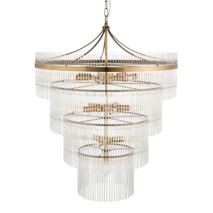 Endon 112576 - Hanglamp aan een ketting MARIETTA 16xE14/6W/230V messing/doorzichtig