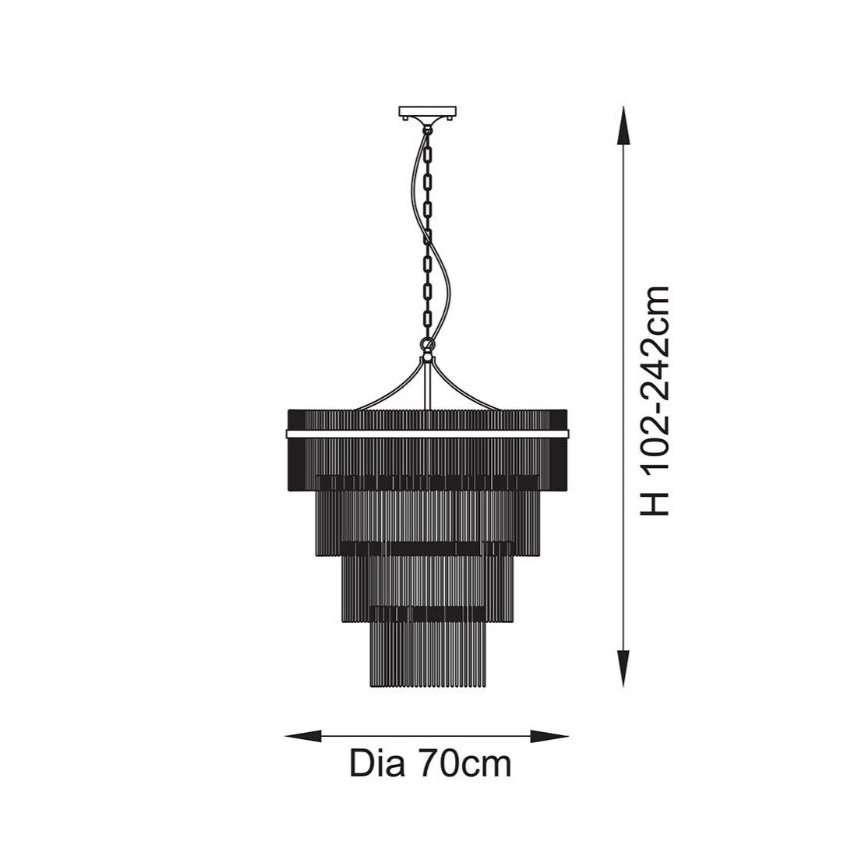 Endon 112576 - Hanglamp aan een ketting MARIETTA 16xE14/6W/230V messing/doorzichtig