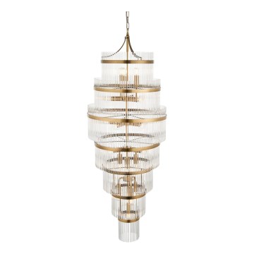 Endon 112793 - Hanglamp aan een ketting MARIETTA GRAND 21xE14/6W/230V messing/doorzichtig