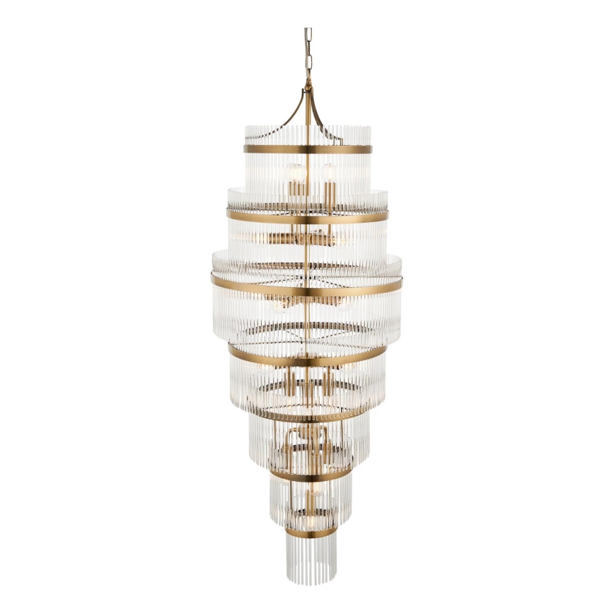 Endon 112793 - Hanglamp aan een ketting MARIETTA GRAND 21xE14/6W/230V messing/doorzichtig