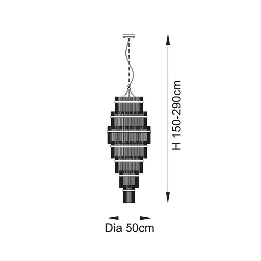 Endon 112793 - Hanglamp aan een ketting MARIETTA GRAND 21xE14/6W/230V messing/doorzichtig