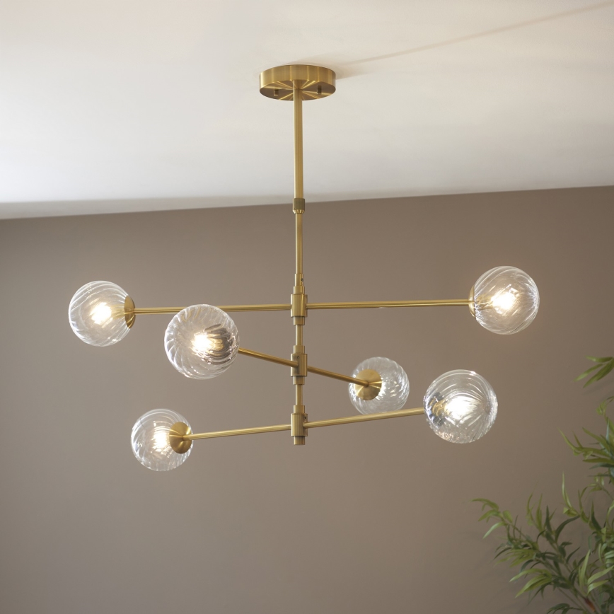 Endon 114039 - Hanglamp aan stang 6xG9/3,2W/230V goud
