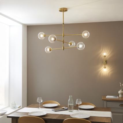 Endon 114039 - Hanglamp aan stang 6xG9/3,2W/230V goud